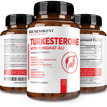 Turkesterone 8,000mg [Highest Purity] + BioPerine® for High Absorption Supplement