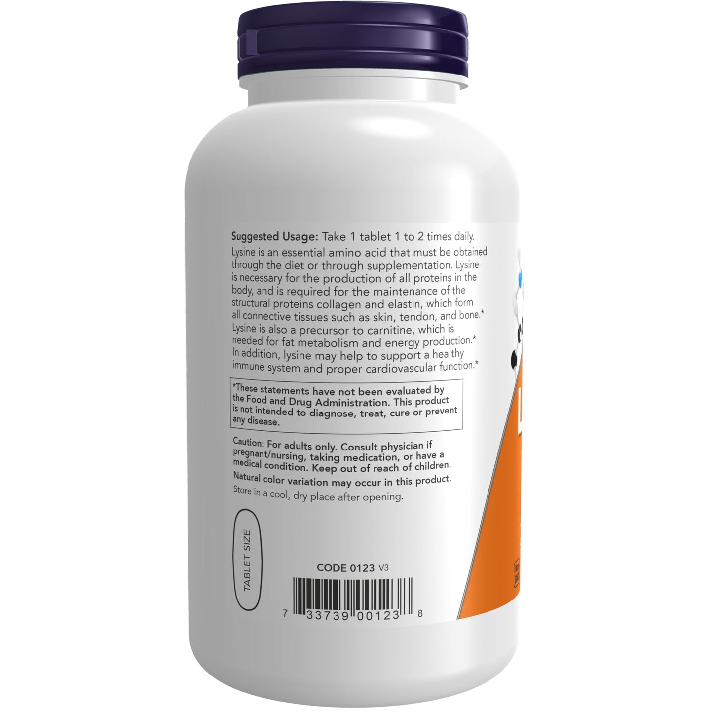 NOW Foods Supplements, (L-Lysine Hydrochloride) 1,000 mg, Double Strength, Amino Acid, 100 Tablets
