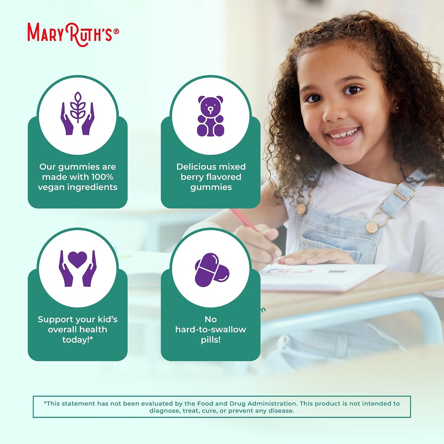 MARYRUTH'S Organics Kids Immune Support Gummies | USDA Organic | Vitamin C, Zinc, and Elderberry Gummies for Kids| Immune Support for Ages 4+ | Vegan | Non-GMO | Gluten Free | 60 Count