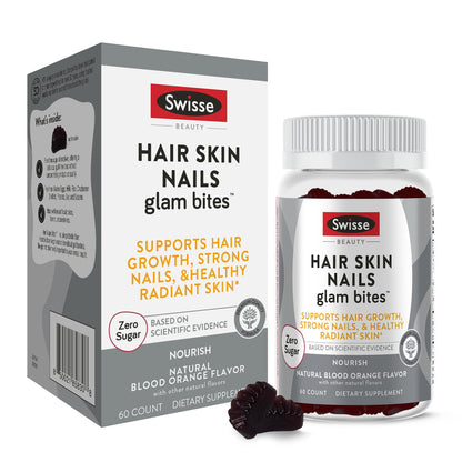 Swisse Glow Skin Glam Bites – Collagen Peptides, Hyaluronic Acid & Sea Moss – Supports Skin Elasticity & Hydration – Zero Sugar Gummies for Adults – Blueberry Lavender Flavor, 60 Count