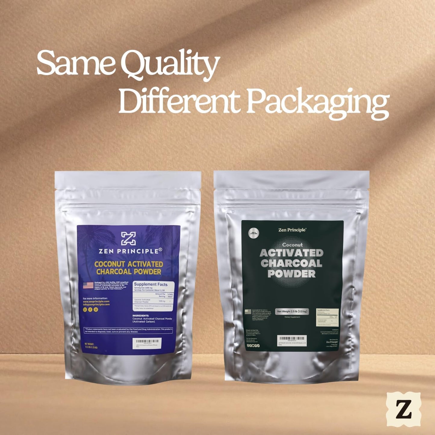 Zen Principle Coconut Activated Charcoal Powder. Whitens Teeth, Rejuvenates Skin and Hair, Supports Better Digestion. USA-Owned Producers, 2.5 lb