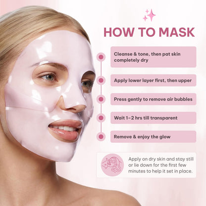 Quasi Salmon PDRN Collagen Mask – Korean Skin care Gel Face Mask for Hydration, Firming & Smoothing Skincare, Collagen Boost & Pore Care – 4 Masks, Non-Irritating, Natural Ingredients