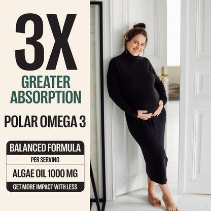 ORLO Prenatal DHA Supplement 1000mg - Mercury & Heavy Metals Free Algae Oil - Icelandic Nordic Omega-3, Mom & Baby Brain Development, No Fishy Aftertaste, 120 Vegan Easy-to-Swallow Mini Softgels & Jar