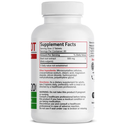 Bronson Beet Root Extra Strength, Non-GMO, 250 Vegetarian Tablets | Gluten-Free, Soy-Free, GMO-Free, Easy To Swallow
