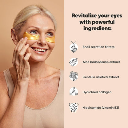 LE GUSHE Under Eye Mask & Under Eye Patches (10 Pairs) - Gold Eye Mask