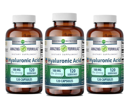 Amazing Formulas Hyaluronic Acid 100 Mg Supplement | Capsules | Non-GMO | Gluten-Free | Made in USA (1 Pack, 360 Count)