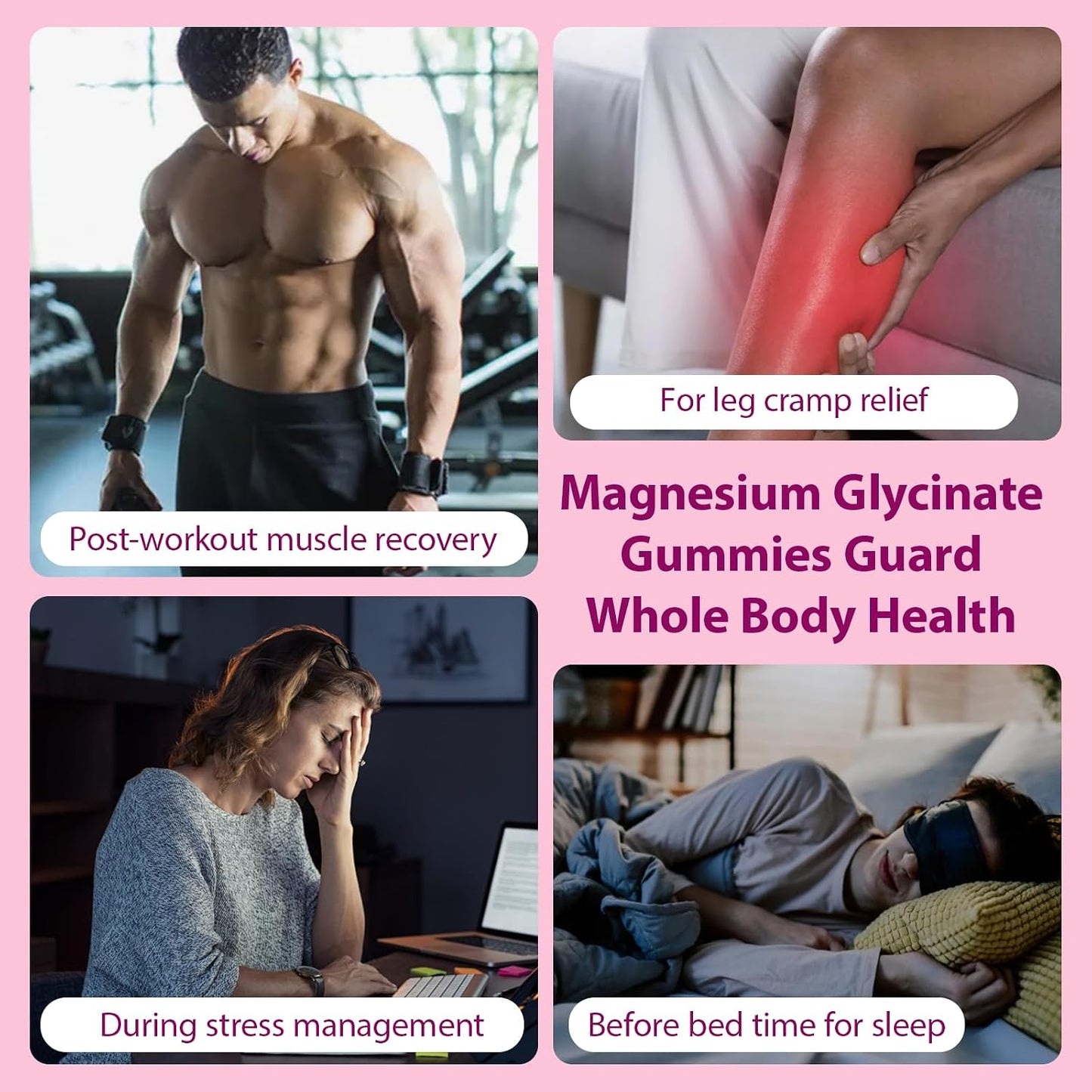 Creatine Monohydrate Gummies 5000mg + Magnesium Glycinate 400mg – Support for Muscles, Strength & Wellbeing – Vegan, Sugar Free, 2-Pack Supplement Bundle