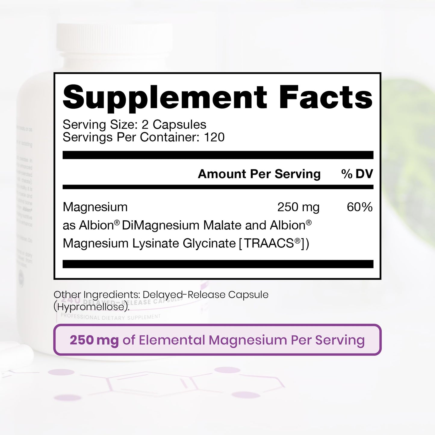 Magnesium Lysinate Glycinate & Magnesium Malate, Made in USA | 4 Month Supply | Chelated for Maximum Absorption, Supports Bone Health & Energy, Non-GMO, 240 Count
