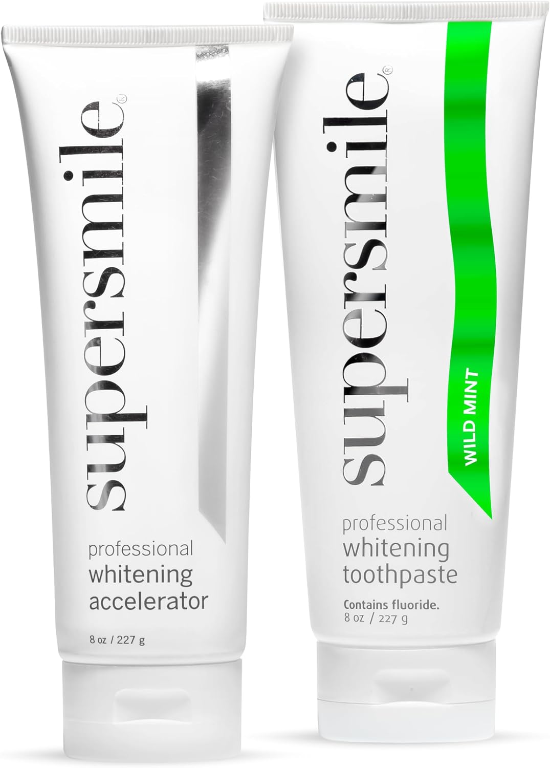 Supersmile Wild Mint Whitening System, 8 Oz Toothpaste + Accelerator