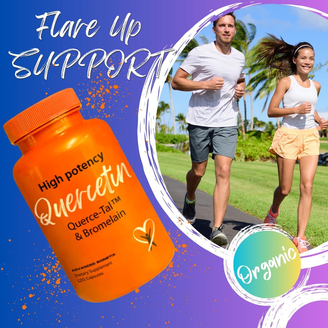 Advanced Bionetix Querce-Tal™ Quercetin + Bromelain 120 Veg Capsules | High Potency Enhanced Absorption Bioavailability. Supports Anti-Oxidant, Flare up Events, Heart Immune Health, Packaging May Vary