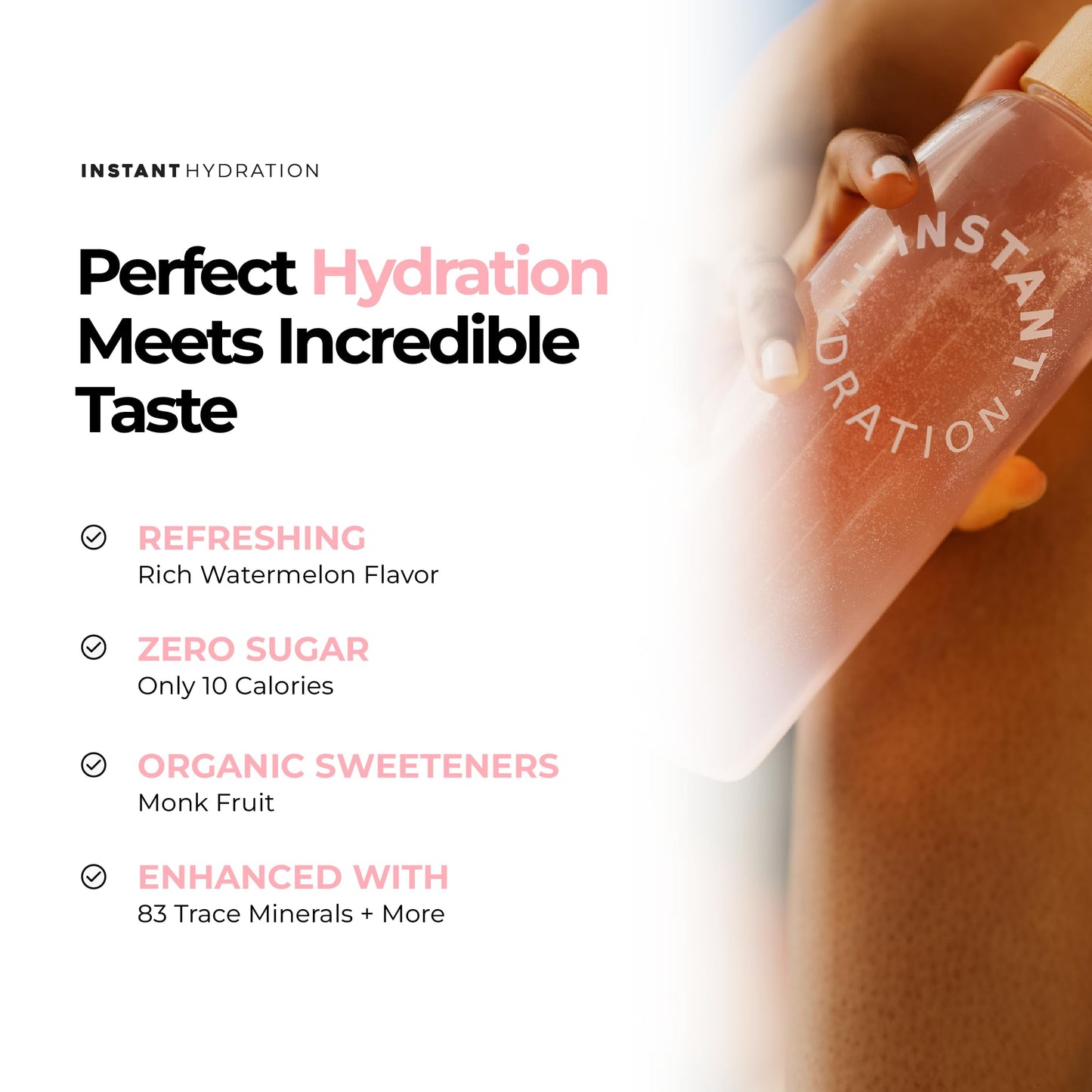 Instant Hydration Sugar Free Electrolytes Powder Packets Variety Pack - Watermelon, Raspberry, Lemon Lime Drink Mix & Travel Essentials with Magnesium and Potassium - Post Workout Recovery - 20 Sticks