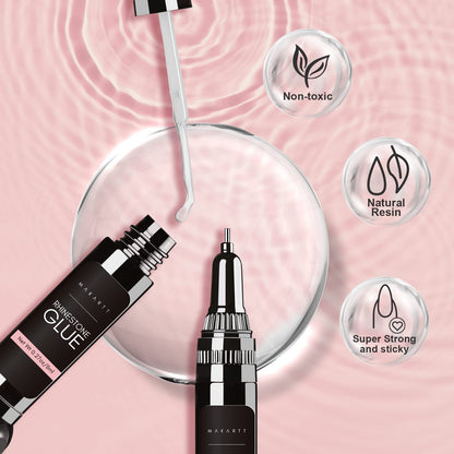Makartt Nail Rhinestone Glue Gel, Upgrade Gel Nail Glue with Brush & Pen Tip Super Strong