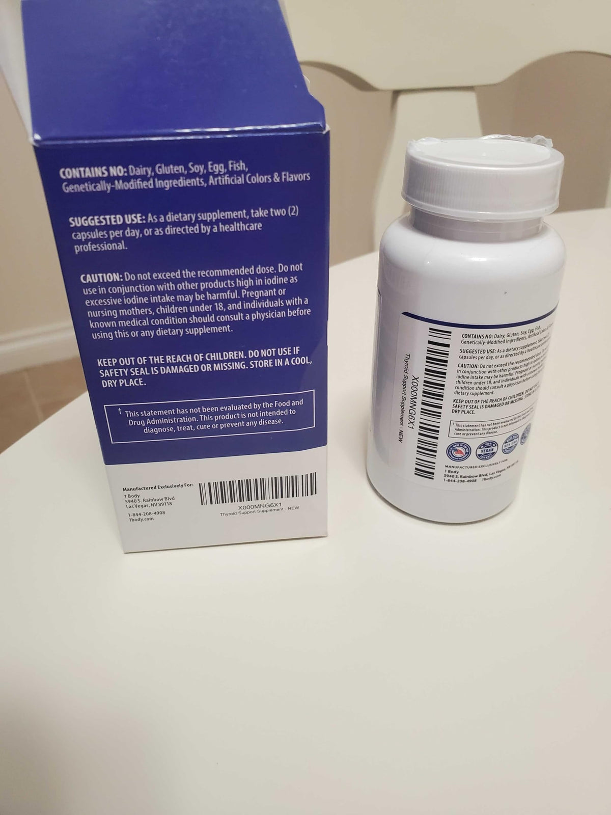 1 Body Thyroid Support for Women & Men, Iodine & Selenium Supplement