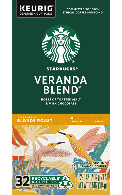 Starbucks Veranda Blend Coffee K-Cups,4/24 Pack-96 K-Cups