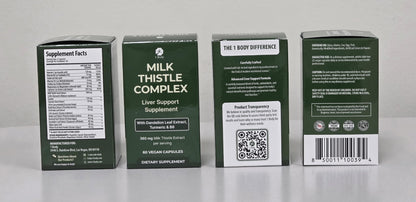 1 Body Milk Thistle Complex, Liver Support, 60 Vegan Capsules, 30 Servings