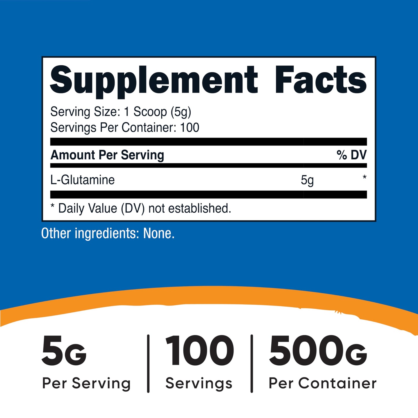 Nutricost L-Glutamine Powder (500 Grams) Unflavored - Gluten Free & Non-GMO, 100 Servings