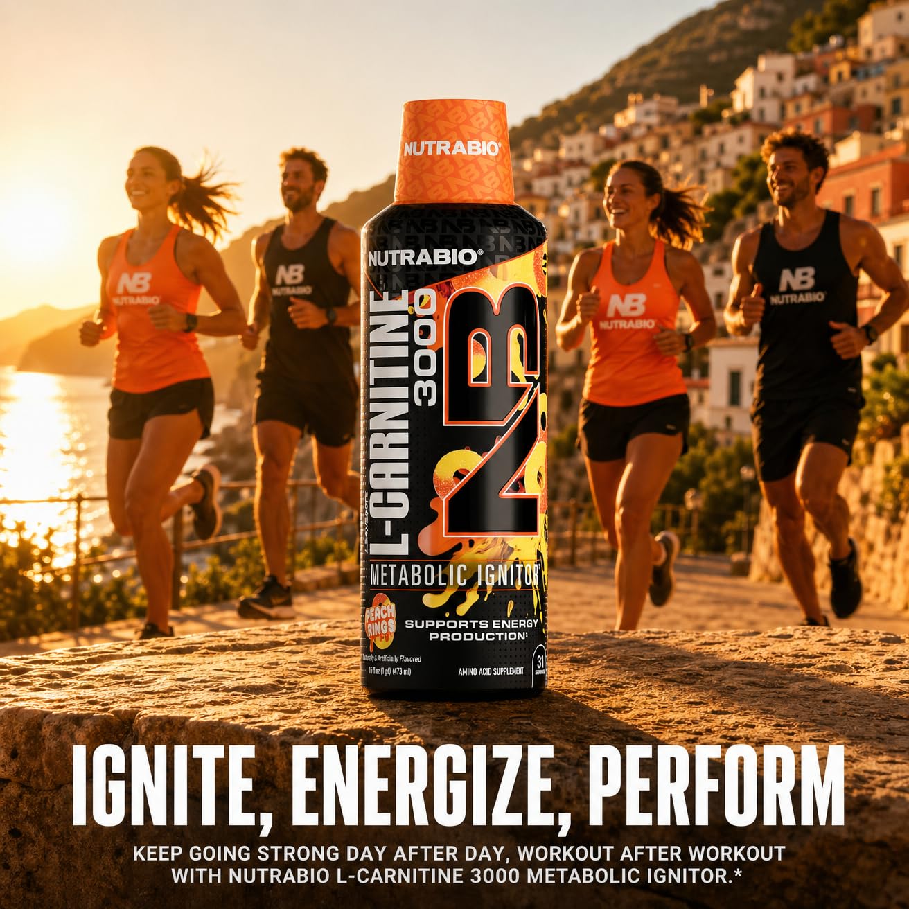 NutraBio – L-Carnitine Liquid Shots – 3000mg, (Green Apple) – 10mg of Vitamin B-5 – Zero Carbs & Sugars – Energy Production – Muscle Recovery