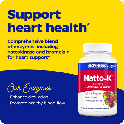Enzymedica Natto-K Capsules, Vegan, Gluten Free, Kosher - 90 Capsules