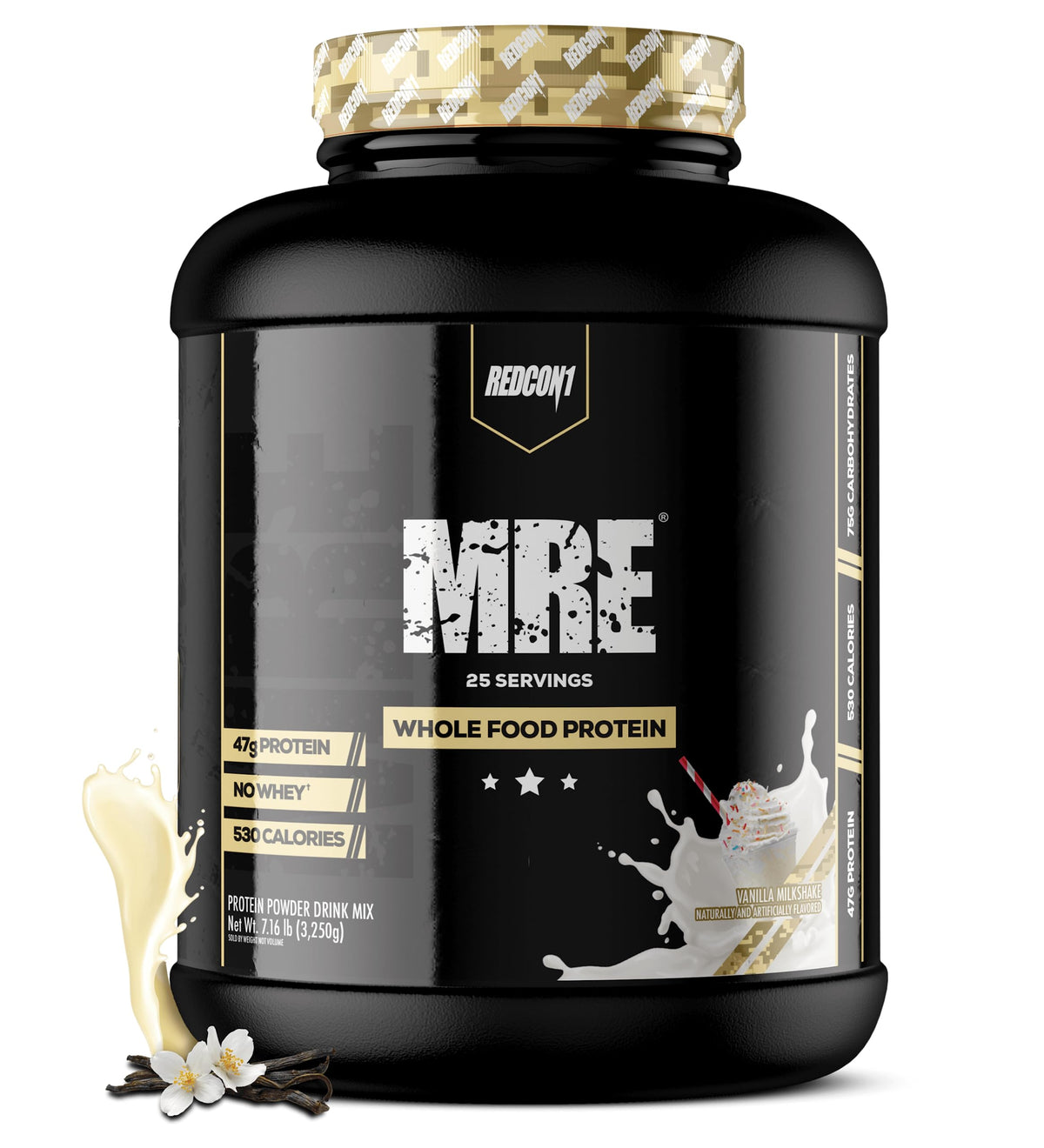 REDCON1 MRE Protein Powder, Vanilla Milkshake - Meal Replacement Protein Blend Made 