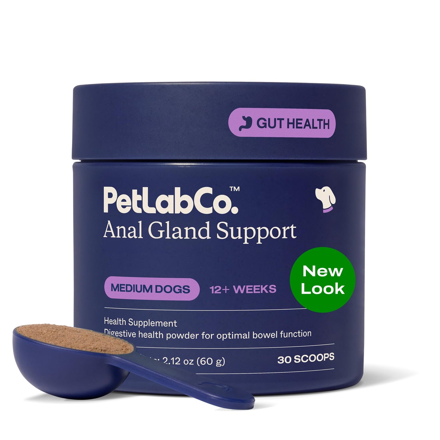 PetLab Co. Anal Gland Support Powder, Tailored, Small | Size-specific beet pulp, psyllium husk and probiotics to support firm stools and gland expression