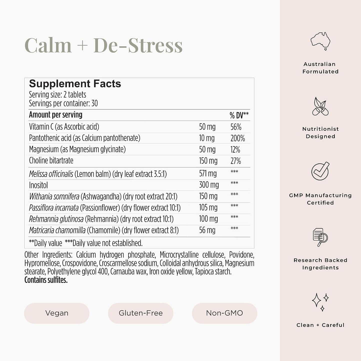 JSHealth Calm + Destress Supplement - 60 Capsules