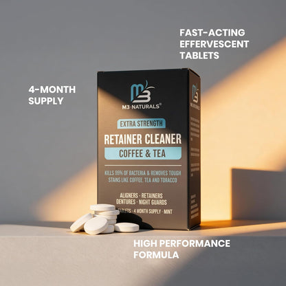 Coffee & Tea Retainer Cleaner Tablets, Mint, 4 Month Supply by M4