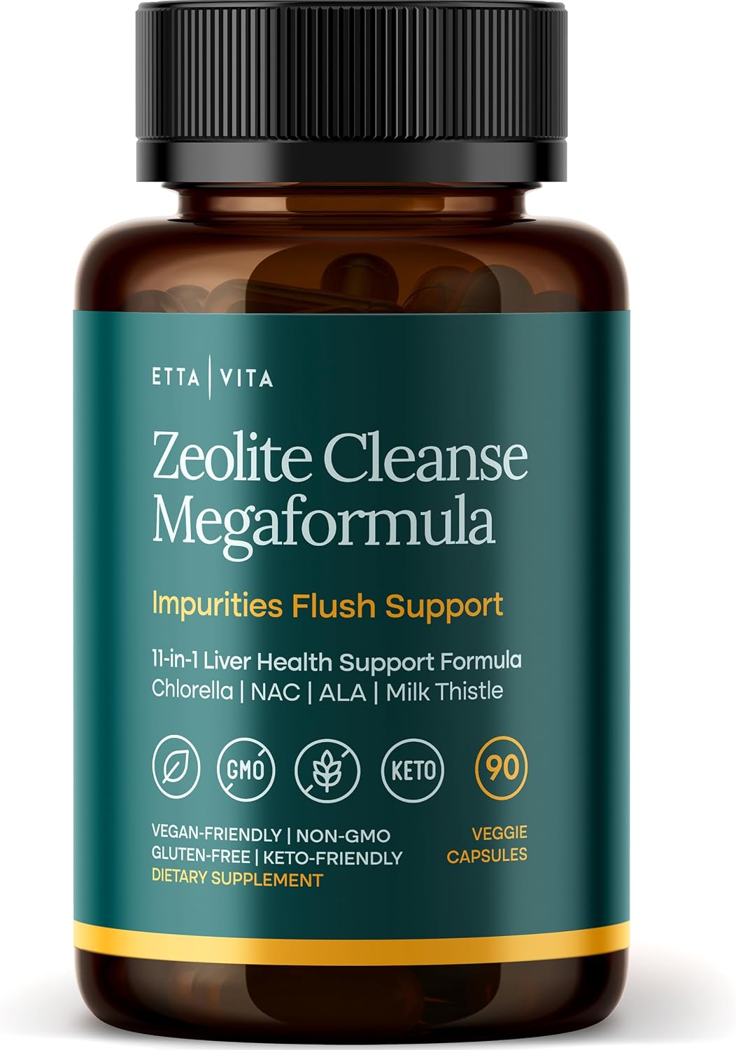 Liver Cleanse Detox & Repair - Microplastics Detox & Zeolite Supplement for Gut Health, Cognition & Natural Energy - Glutathione, NAC, Chlorella, Spirulina, ALA, Cilantro, Milk Thistle, Noni, Shilajit