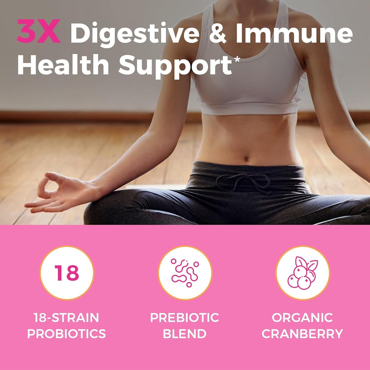 NewRhythm Female Health Bundle: Vaginal Flora Balance + Menopause Comfort, Organic Cranberry, Black Cohosh, 18 Probiotic Strains, 90 Vegan Caps