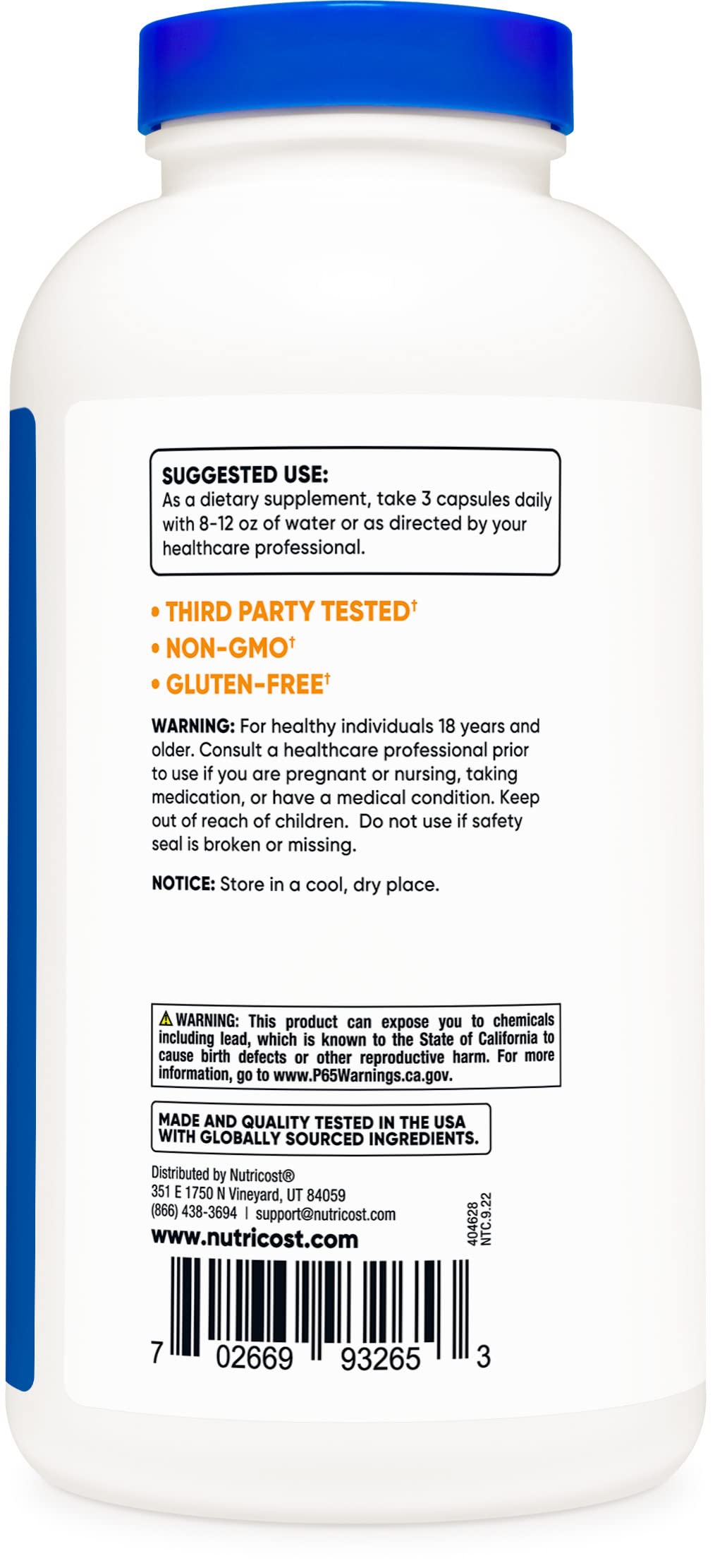 Nutricost Psyllium Husk 1500mg Per Serving, 500 Capsules - Non-GMO & Gluten Free