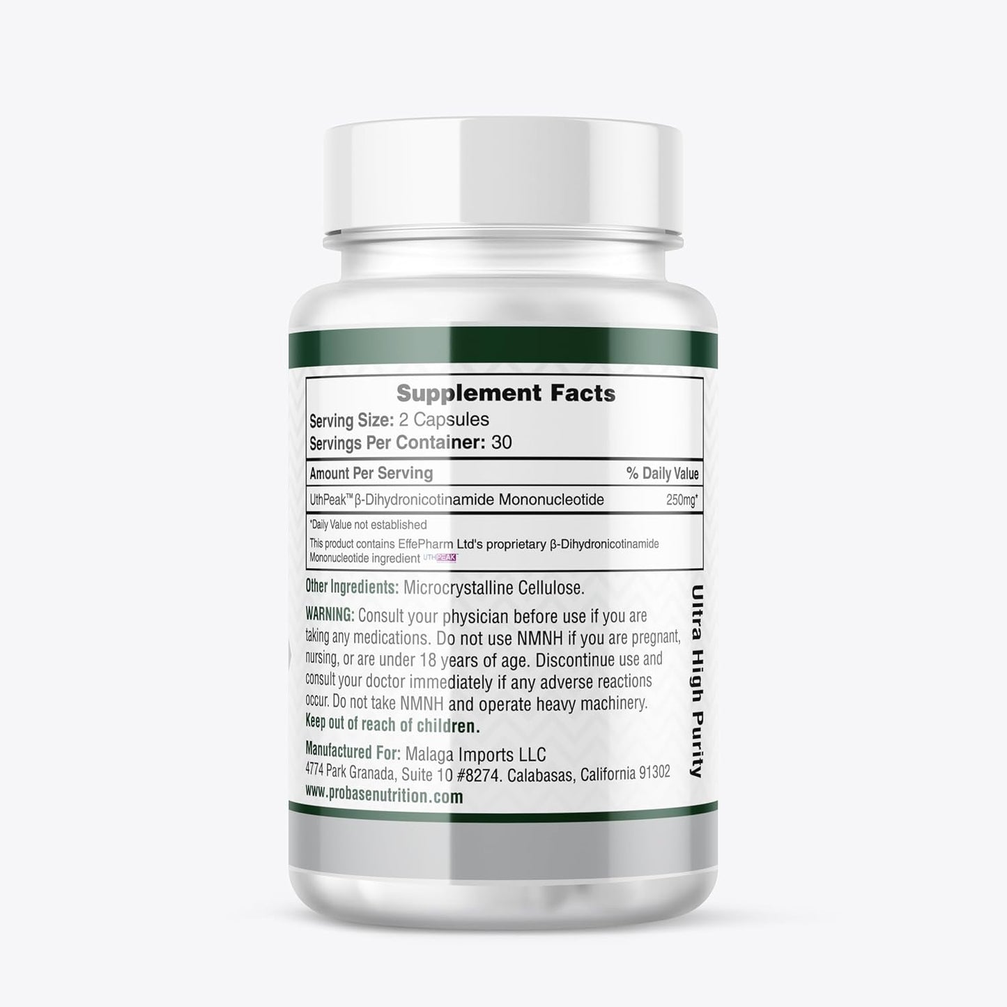 Uthpeak NMNH NAD Supplement 250mg - Recommended Dose for Healthy Aging, a Memory Focus Supplement for Cognitive Function Support (60 Capsules) - Alternative to NR, NAD, Quercetin and Fisetin