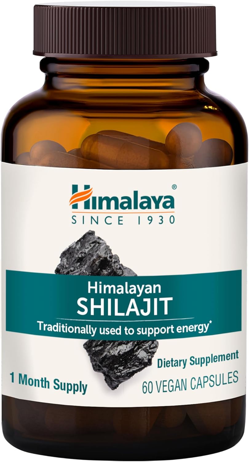 Himalaya Shilajit - Herbal Energy Supplements with Fulvic Acid and Trace Minerals, from Shilajit Resin, Vegan, Non-GMO, Gluten Free, 250 mg, 60 Capsules