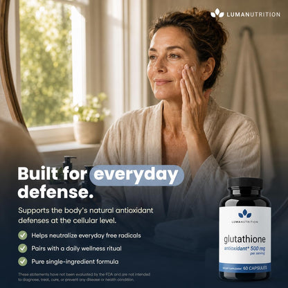 Luma Nutrition Premium Glutathione Supplement - 500mg - 60 Capsules