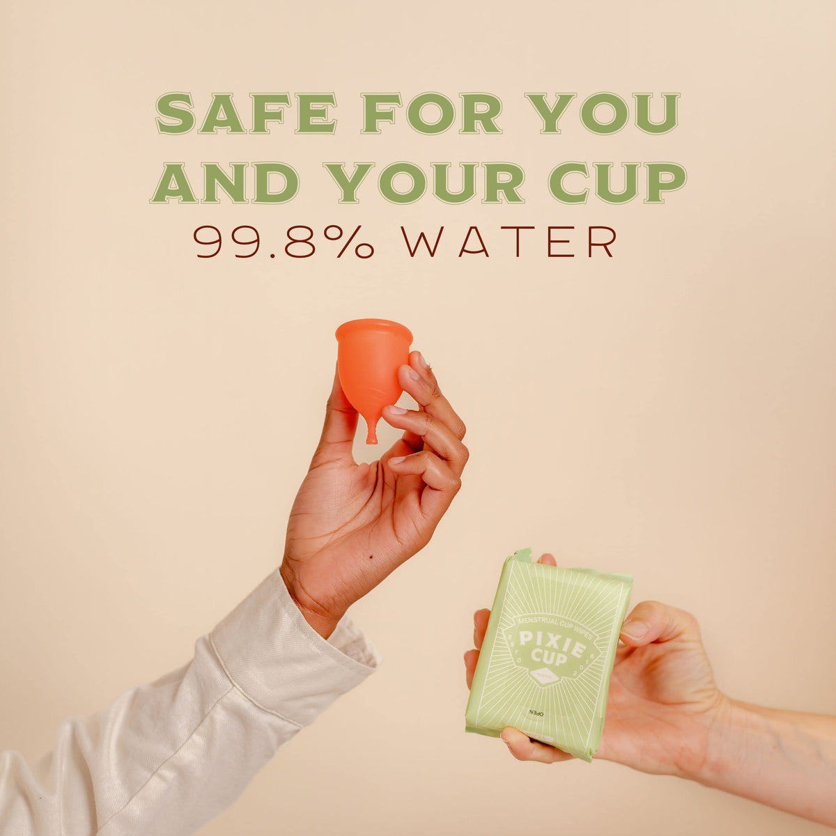 Menstrual Cup Wipes - On The Go Public Bathroom Feminine Wipes - Safe On Period Cups & Menstrual discs