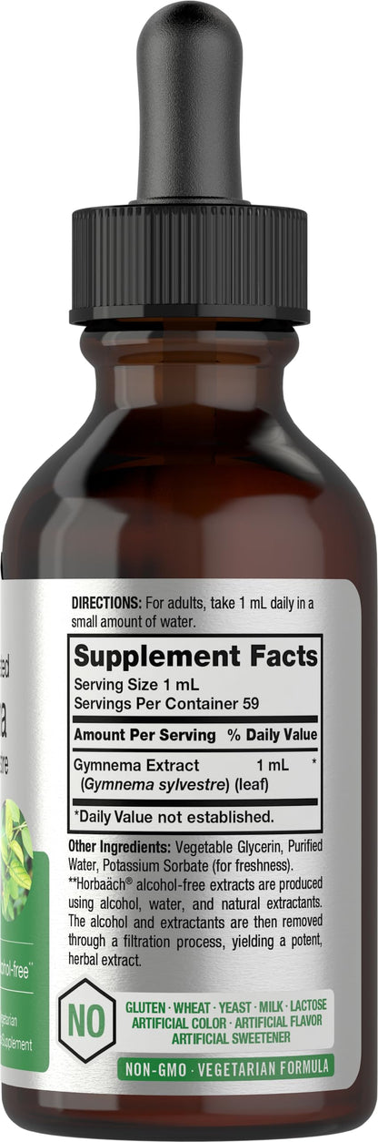 Gymnema Sylvestre Liquid | 2 fl oz | Alcohol Free Supplement | Super Concentrated