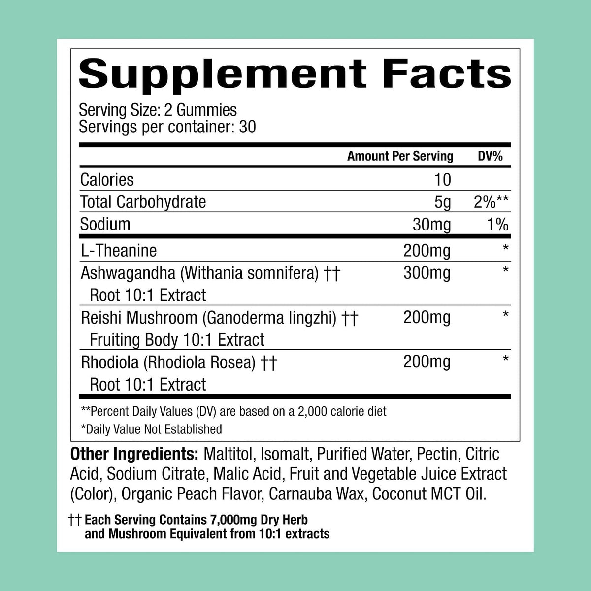 Plant People WonderCalm Mushroom & Ashwagandha Gummies, Peach Flavor 60ct