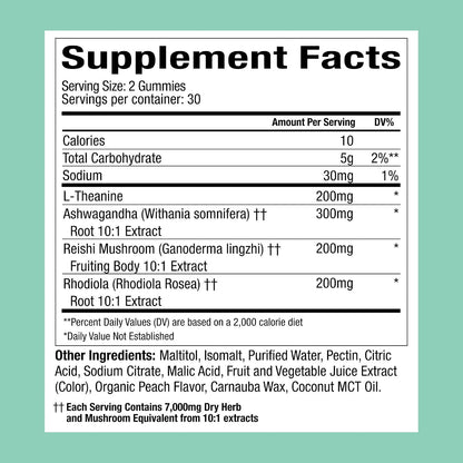 Plant People WonderCalm Mushroom & Ashwagandha Gummies, Peach Flavor 60ct