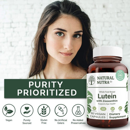 Natural Nutra Lutein & Zeaxanthin Supplement 20mg, 60 Capsules | Maintains Vision, Protects Cells in Eyes, Enhances Level of Zeaxanthin & Isomers, Supports Eye Health, Gluten-Free, Soy-Free