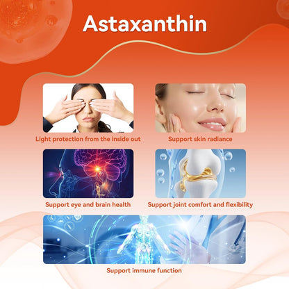Astaxanthin 12mg Organic Easy to Swallow Astaxanthin Supplement 90 Softgels | Support Eye & Brain & Skin Health, Triple Strength, Fresh Microalgae Source, Organic Non-GMO, Gluten Free, No Soy, Vegan