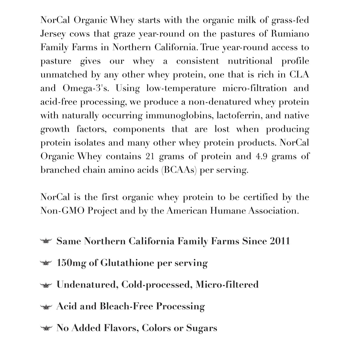 NorCal Organic Unflavored Whey Protein - 2lbs Bulk | 100% Grass-Fed, USDA Certified