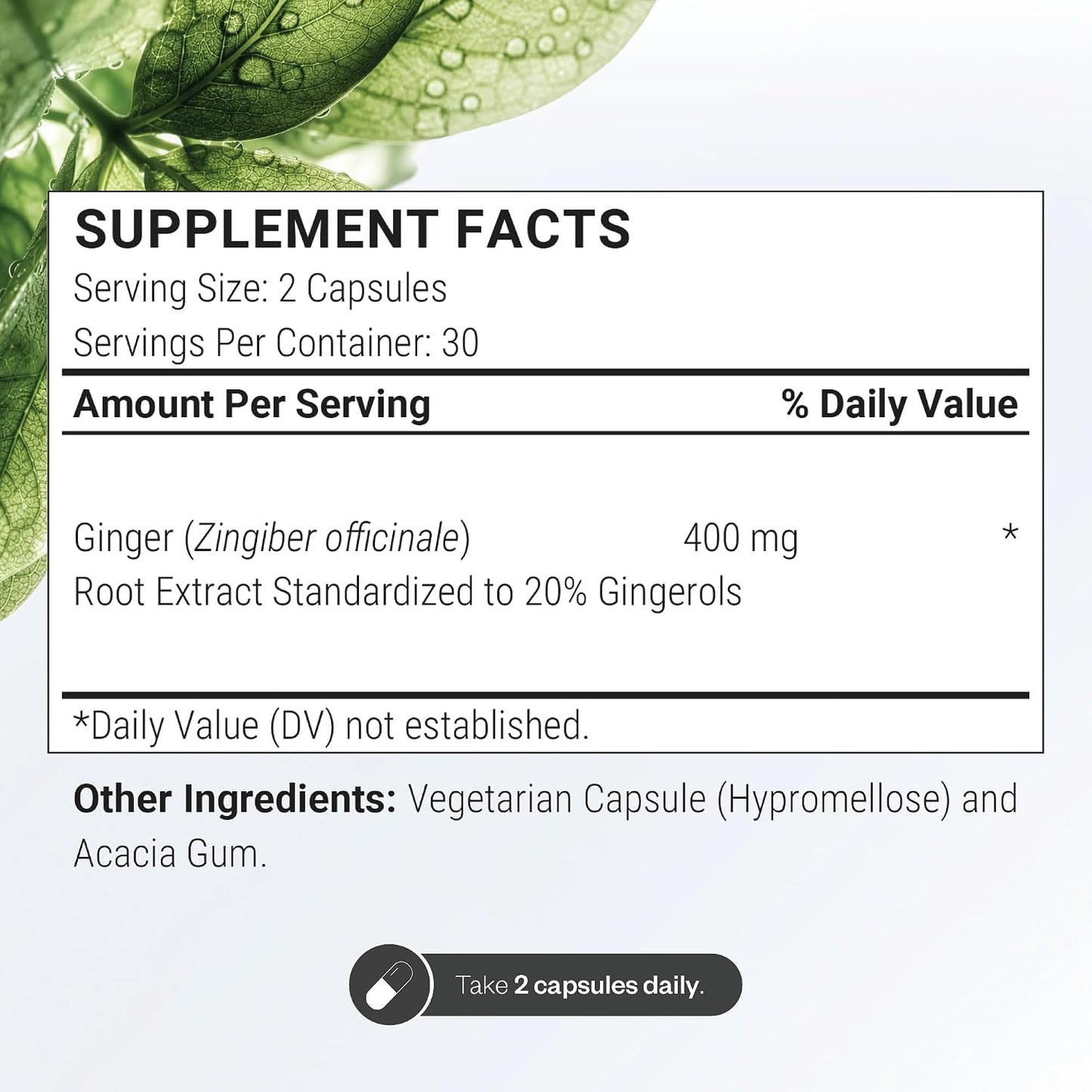 Supersmart - Super Gingerols 400mg per Day (High Potency 20% Gingerol) - Ginger Root Extract Supplement | Non-GMO & Gluten Free - 60 Vegetarian Capsules