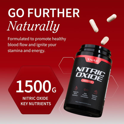 Snap Supplements Nitric Oxide Booster + Testo Booster Supplement Bundle for Men, 90 Vegetarian Capsules Each
