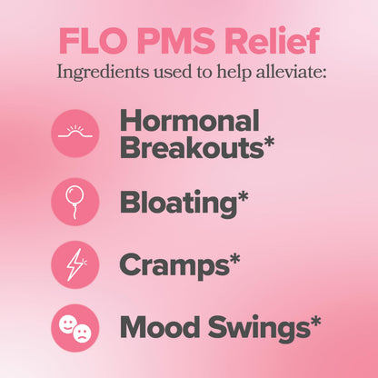 FLO PMS Gummies for Breakouts, Bloating, Cramps, & Mood – 30-Day Supply