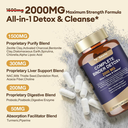 Totaria 2000MG All-in-1 Detox Binder + Strongest ''Lymph-Liver''