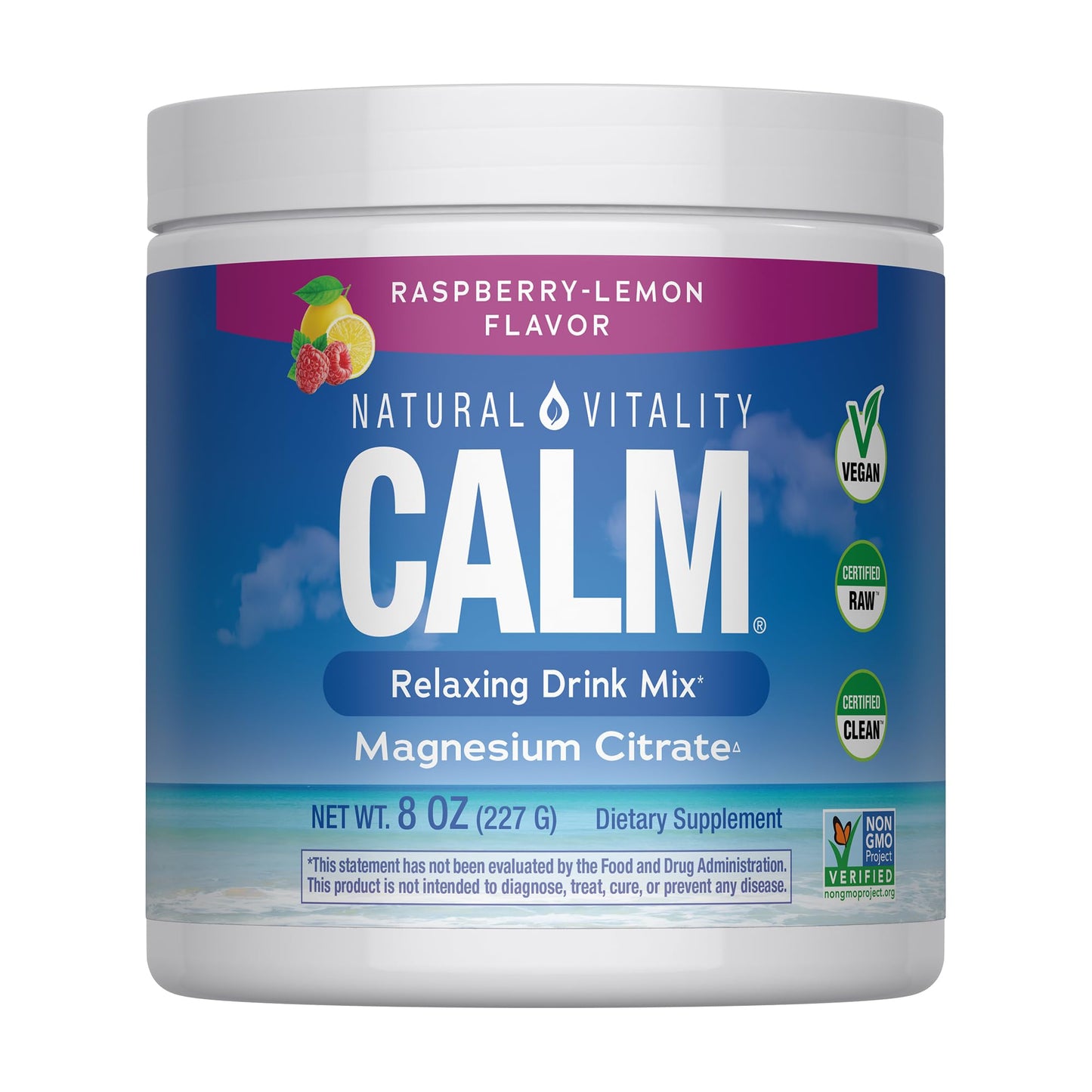 Natural Vitality Calm, Magnesium Citrate Supplement, Anti-Stress Drink Mix Powder, Unflavored - 8 Ounce (Packaging May Vary)