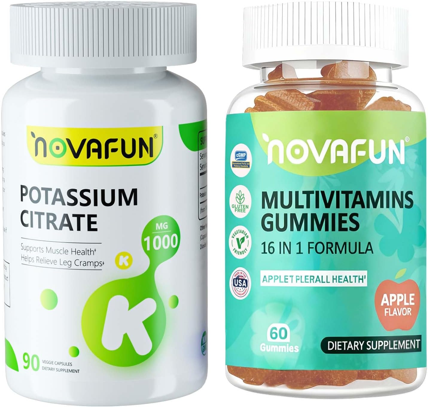 Potassium Citrate & Multivitamin Gummies 2-Pack Bundle – Supports Electrolyte Balance & Daily Nutritional Wellness for Adults