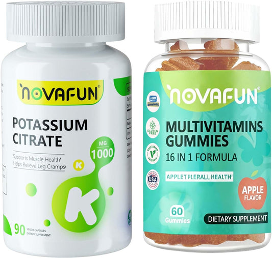 Potassium Citrate & Multivitamin Gummies 2-Pack Bundle – Supports Electrolyte Balance & Daily Nutritional Wellness for Adults