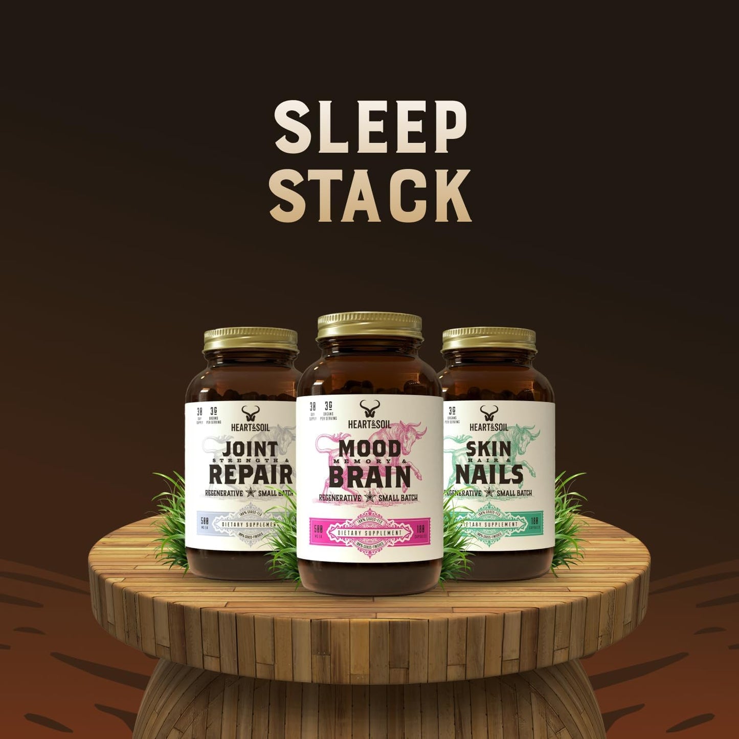 Sleep Stack - Includes Joint Strength & Repair, Skin, Hair & Nails, Mood Memory & Brain for Cognitive Function, Mobility, and Wellness