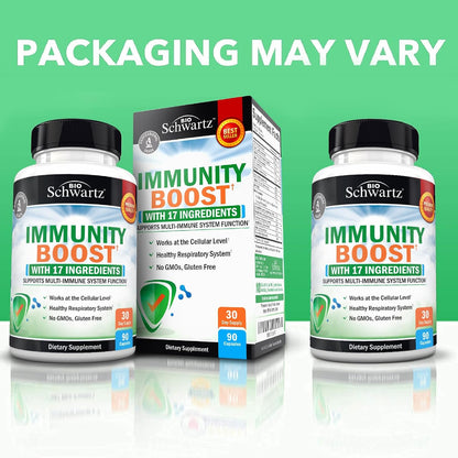 Immune Support Supplement for Adults with Vitamin C and Zinc, 90 Capsules