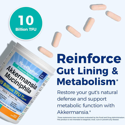 NewRhythm Akkermansia Muciniphila Probiotic, 10 Billion TFU and Kids Probiotic Chewables, 5 Billion CFU 10 Strains
