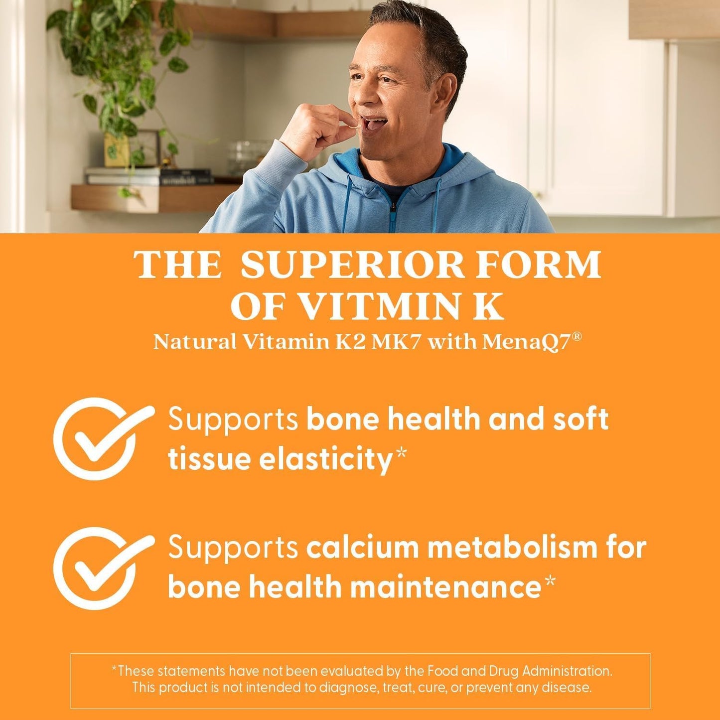 Doctor's Best Natural Vitamin K2 MK7 Supplement for Men & Women - Bone Health Support, 100 mcg Vitamin K-2 MK-7 Capsules with MenaQ7, Calcium Support, Non GMO, Vegan - 60 Veg Caps
